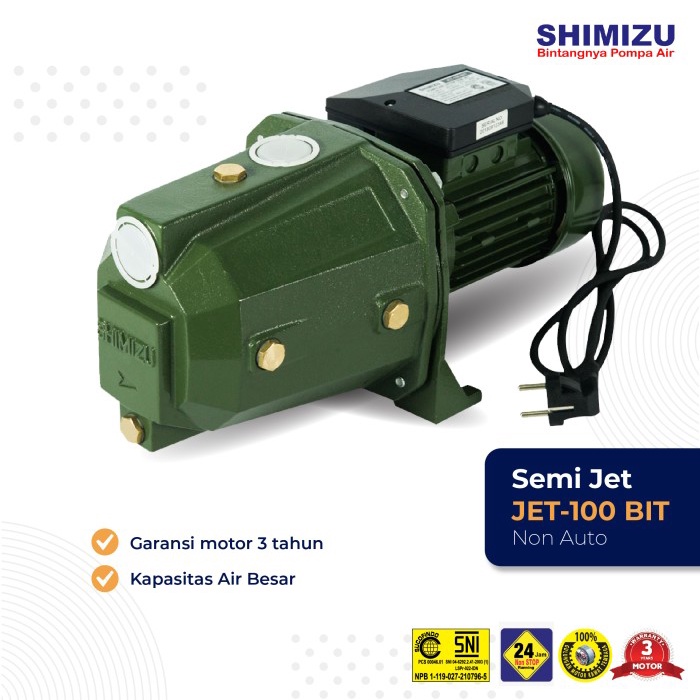 [New] Pompa Air Semi Jet Pump Shimizu Jet-100 Bit 150 Watt Non Automatic Terbaru