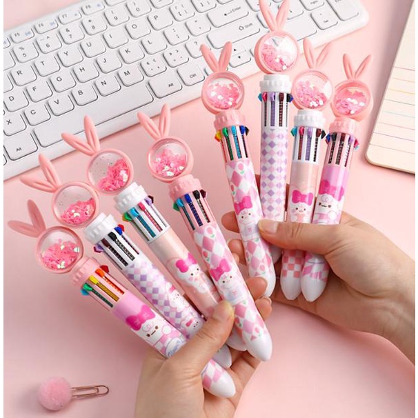 

Pulpen 10 Warna Pink Color Cute Animal Kode 851