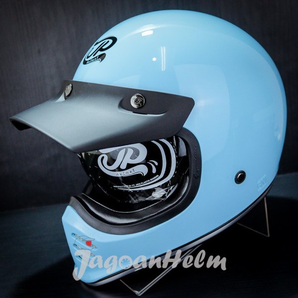 Jpx Helm Jp Signature Blue Capri Black Retro Classic Ddring