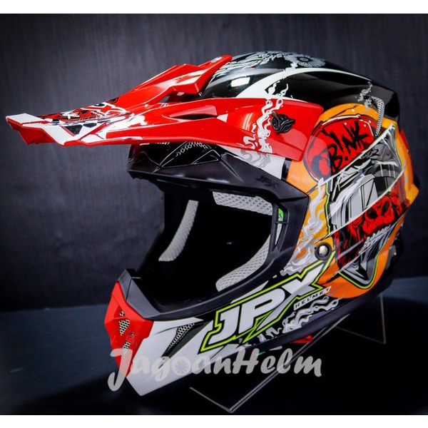 Jpx Helm Cross Fox 1 X38 -Super Black-Fox 1 Motocross