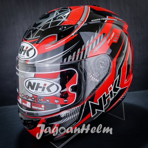 Nhk Helm Gp1000 Plasma - Red Silver -Gp 1000 Double Visor