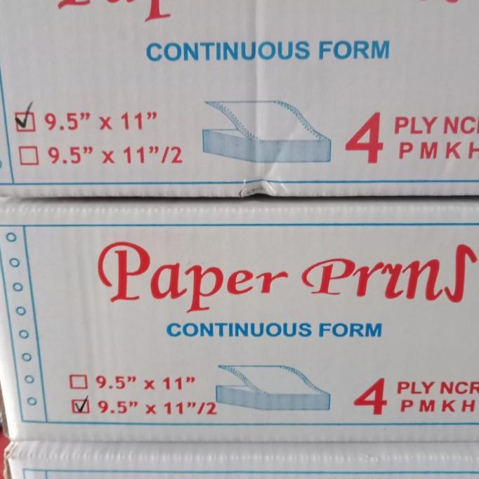 

Continuous Form 9.5 X 11 - 4 Ply / 4 Ply Prs Kertas Komputer Kode 1178