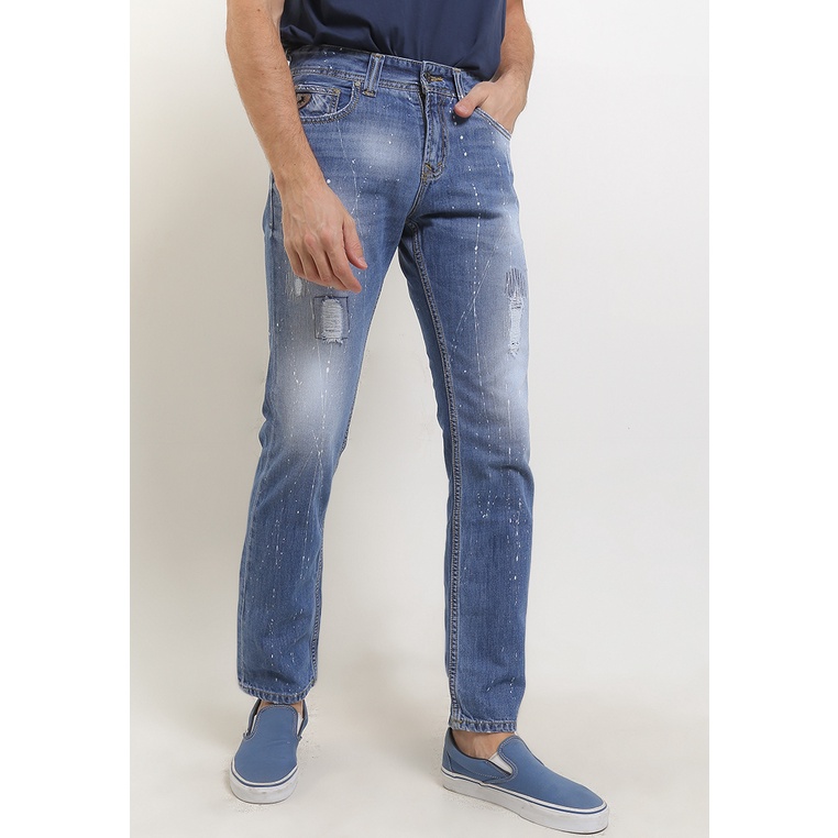 Celana Jeans Lois Original Pria Levis 2 kantong samping 100% Asli Simpel Slim Fit Denim Pants CFL066EX Men Casual