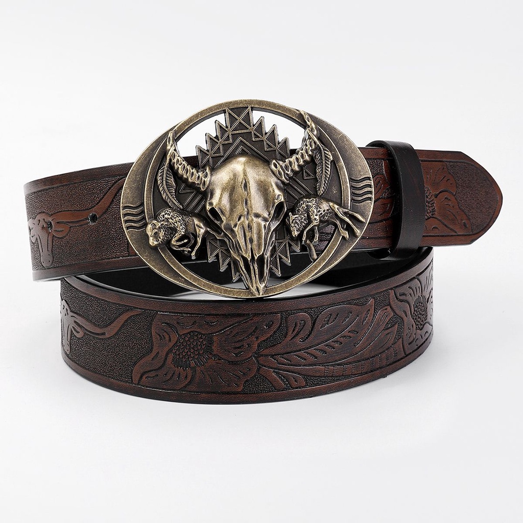 Sabuk Denim Punk Vintage Gaya Etnik Retro Amerika