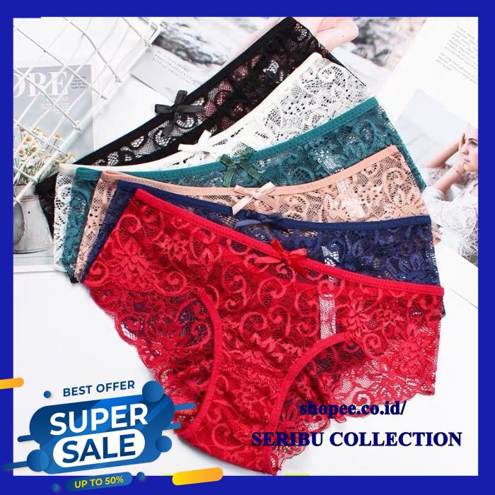 G STRING CELANA DALAM CD WANITA THONG BRUKAT LACE BAHAN  EKSLUSIF 