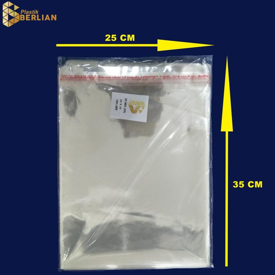 

Hot Sale Plastik 25 x 35 cm OPP EKONOMIS 23micron 100 lbr lem seal ,,