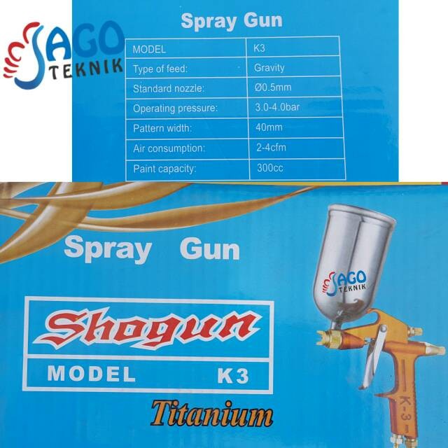 FREE ONGKIR SPRAY GUN TABUNG ATAS K3 SHOGUN / SPRAY GUN SHOGUN K 3 FREE ONGKIR