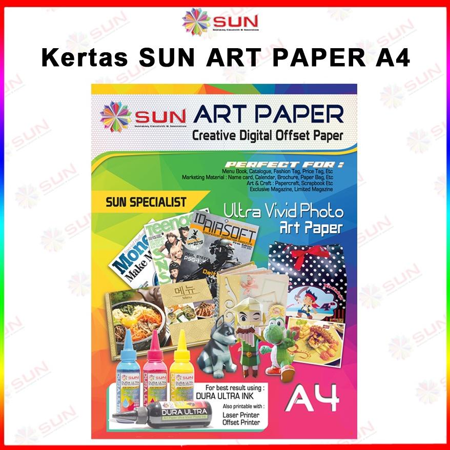 

Big Sale - Kertas Art Paper - SUN ART PAPER 100, 120, 150, 210, 230, 260 gsm Ukuran Kertas A4, F4