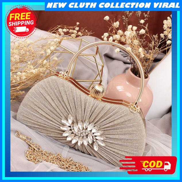Taa Perempuan Kondangan Impor Clutch Pesta Wanita Elegan Clutc Cewek Murah Kekinian Dompet Anak Rema