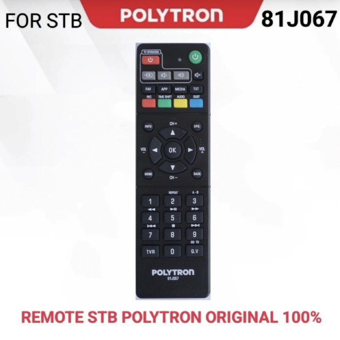REMOTE SET TOP BOX POLYTRON 81J067 REMOT STB ASLI PDV 600T2 ORIGINAL