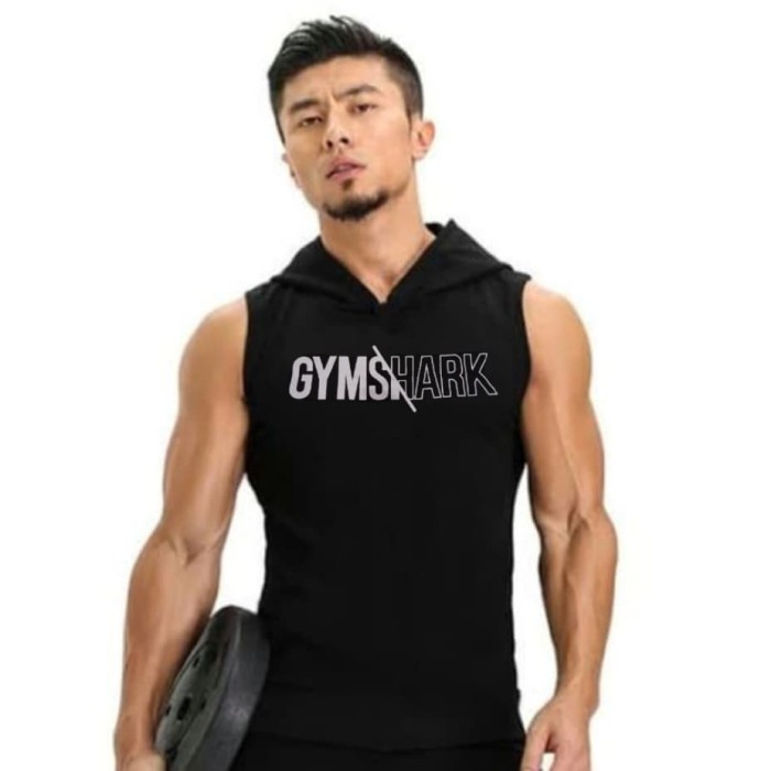 SINGLET HOODIE NEW fitnes baju kaos training gym pria