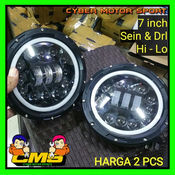 Headlamp Rubicon universal 7inch . Lampu rubicon. Headlamp CJ7. Headlamp Katana. Headlamp jimny.