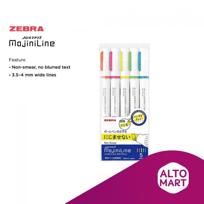 

TERBARU Zebra Mojini Line Highlighter Set of 5 Colors