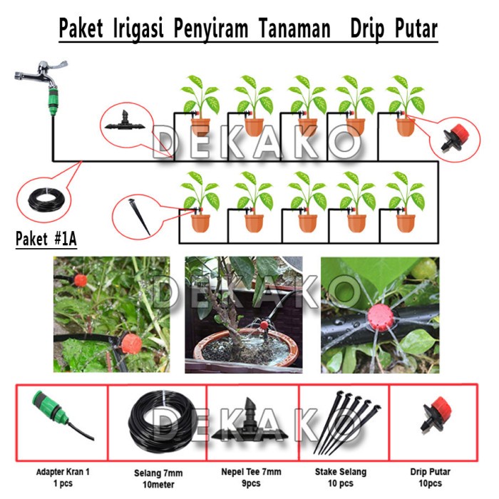 PAKET IRIGASI SISTEM DRIP PUTAR PENYIRAM TANAMAN