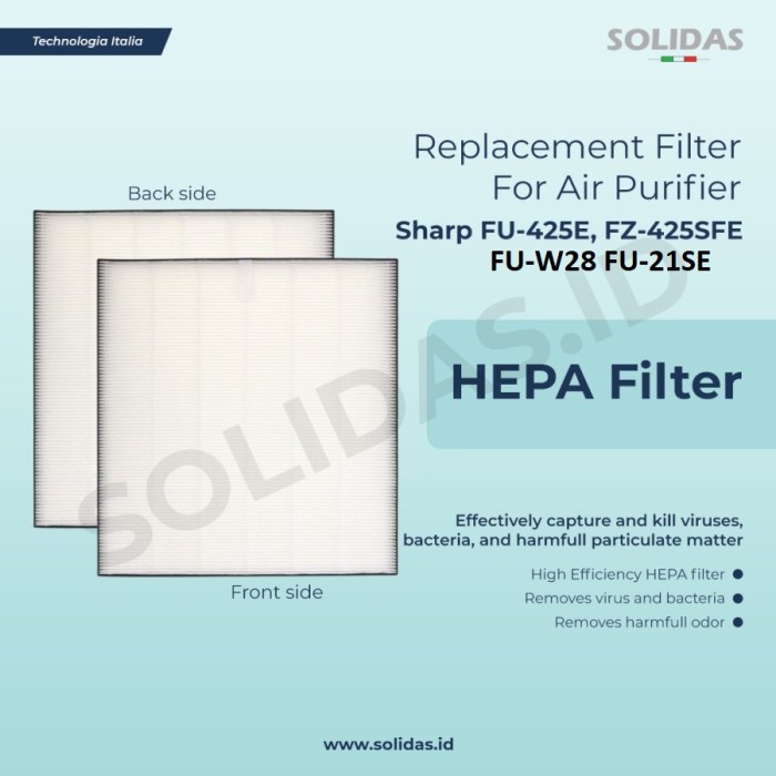 Sharp Filter Fu 425 Hepa Debu &amp; Deodorizer Asli Original