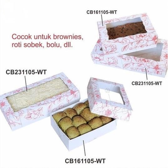 

Cake Box Brownies Flower Merah / Dus Packaging Kue Roti Cb161105 Wt 054