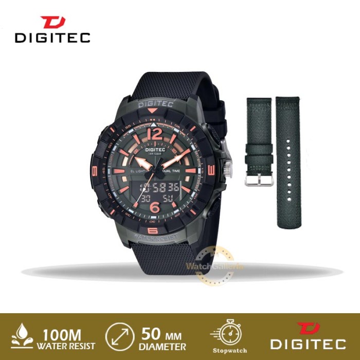 ✅New Ori Jam Tangan Digitec Extra Strap Da2130T Da-2130T Bkw Gr-6B Terbaru