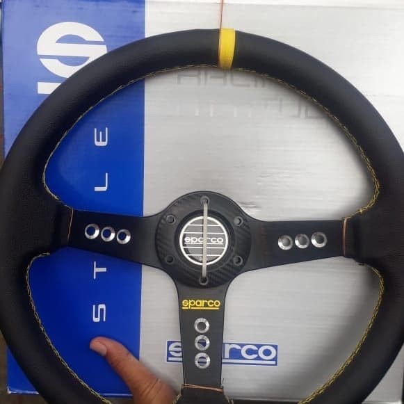 ✅New Ori Stir Racing Kulit Asli Ukuran 14 Setir Racing Mobil Diskon