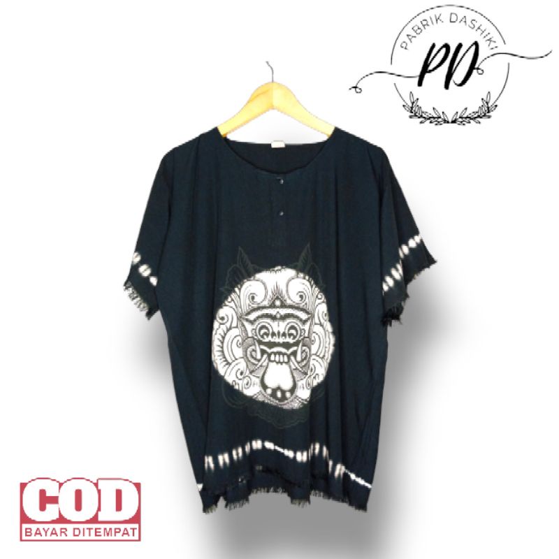 Baju barong bali hitam/ baju pria wanita/ baju santai/ baju kaos barong bali