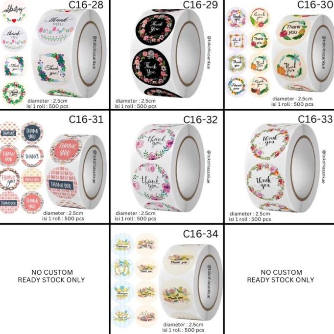 

best seller] C16 - Stiker Thank You Bulat 2.5cm (isi 500 pcs)