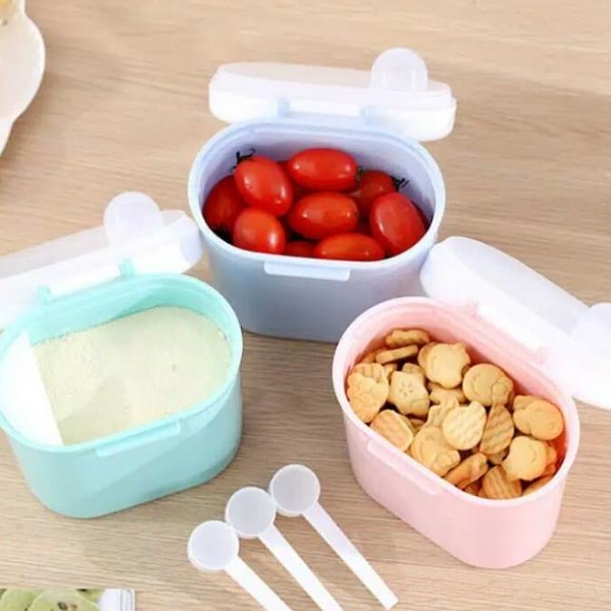 cusss order] [1KG MUAT 7] Wadah Tempat Penyimpanan Susu Bubuk Bayi + Sendok Kotak