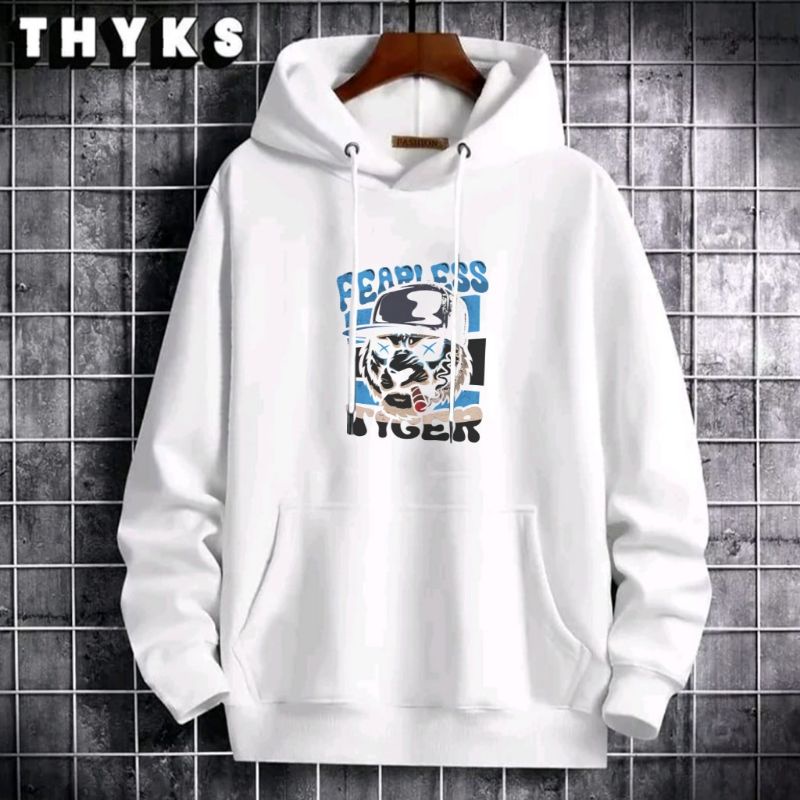 Hoodie pria keren flecce terbaru Fearless Tiger