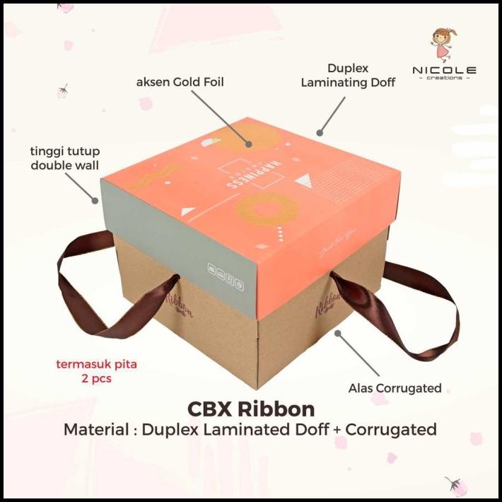 

TERMURAH CAKE BOX/PACKAGING KUE/KOTAK KUE RIBBON HAPPY 22 CM BY NICOLE !!!!!!!