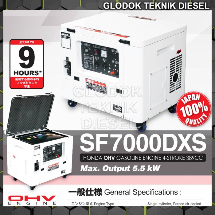 Ready HONDA Excell Generator Genset Silent Bensin 5000 5500 watt SF 7000 DXS