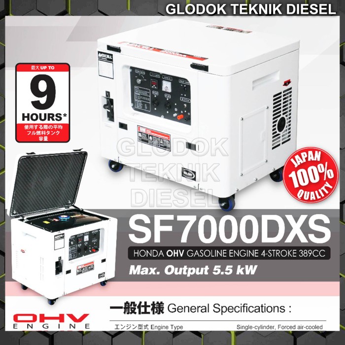 HONDA EXCELL GENERATOR GENSET SILENT BENSIN 5000 5500 WATT SF 7000 DXS