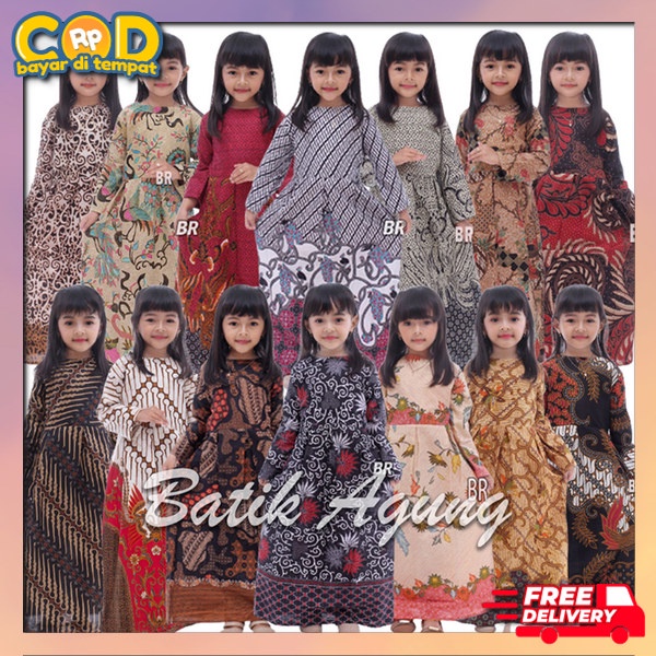 Ghaun Drass Kids Etnik Dres Umur 2 Sampai 11 Tahun Lucu Drease Barik Dress Batik Drese Baju Batek An