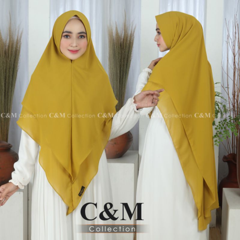 STYLISH HIJAB DAILY KHIMAR SYAHILA JUMBO 2 LAYER/Khimar ceruty babydoll jumbo/Khimar jumbo 2