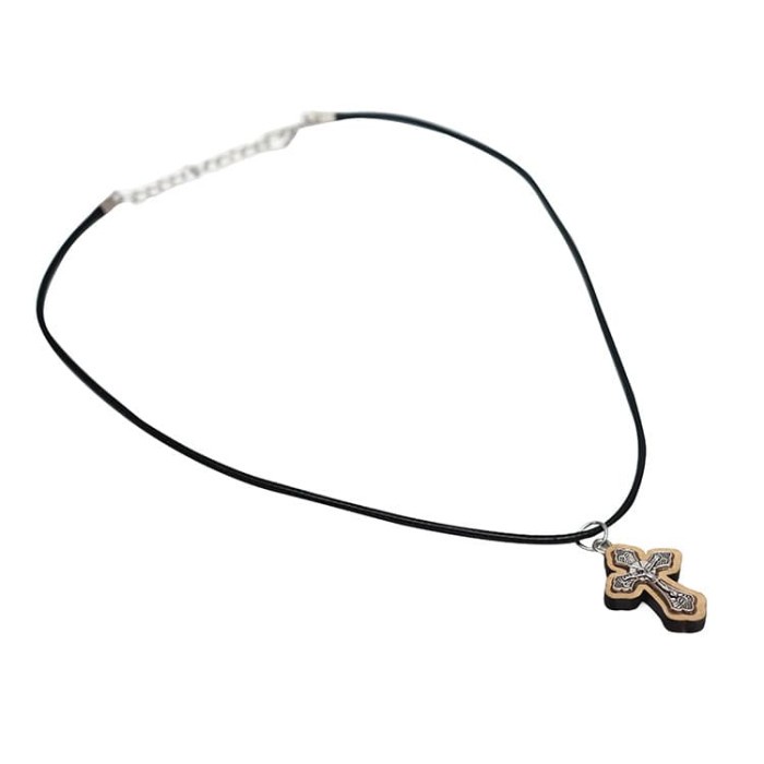 Kalung Salib Kayu Besi Jerusalem - Kalung Rohani - Aksesoris Rohani