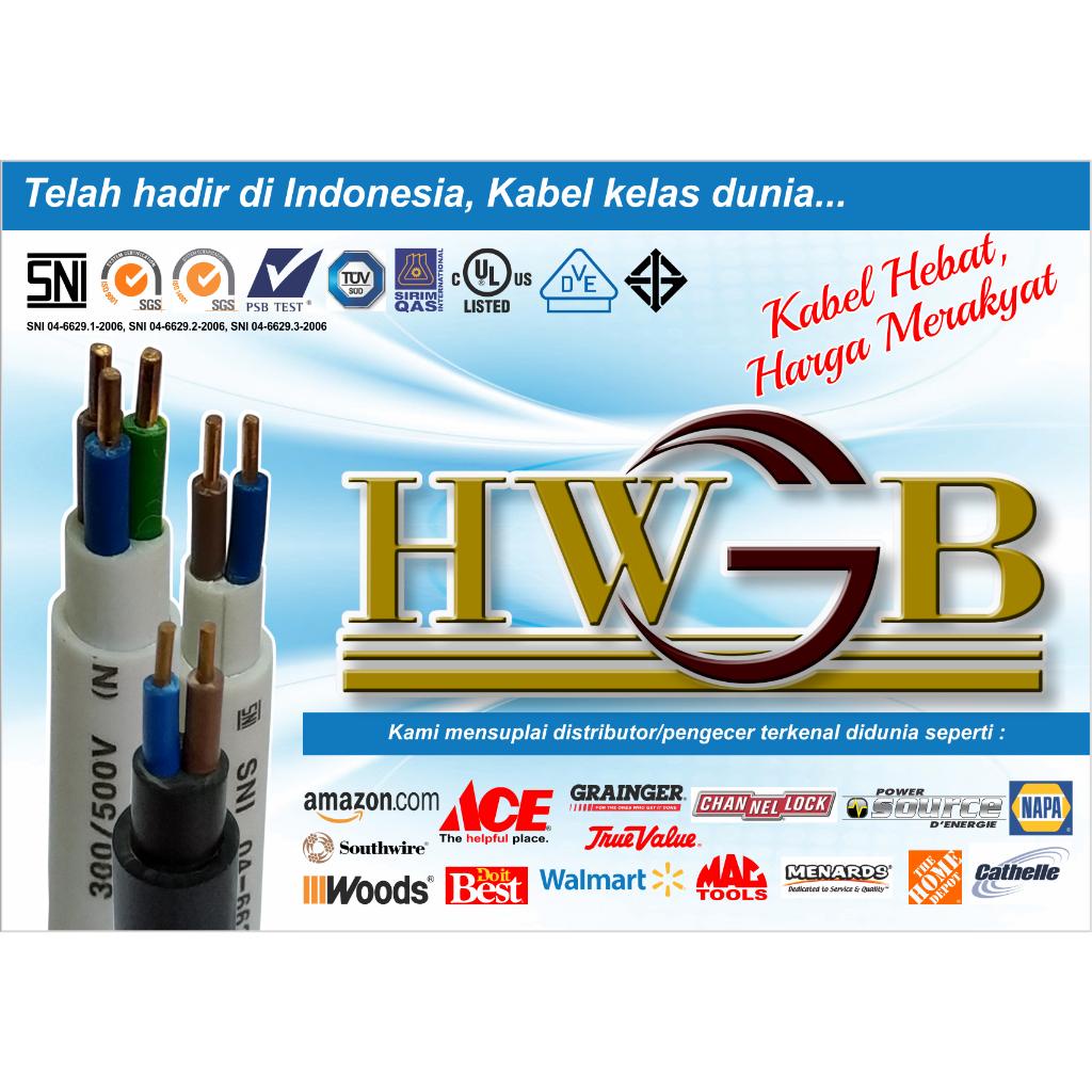 Kabel Listrik Serabut Tunggal  NYAF 6 mm Hitam Merek HWGB ( Panjang 50 meter ) Best Seller