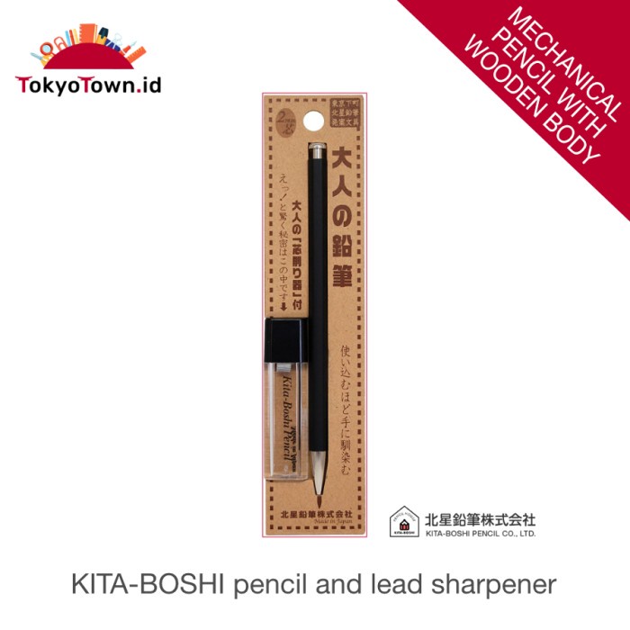 

Promo Kita Boshi Mechanical Pencil Wood And Lead Sharpener # Uni, Pentel