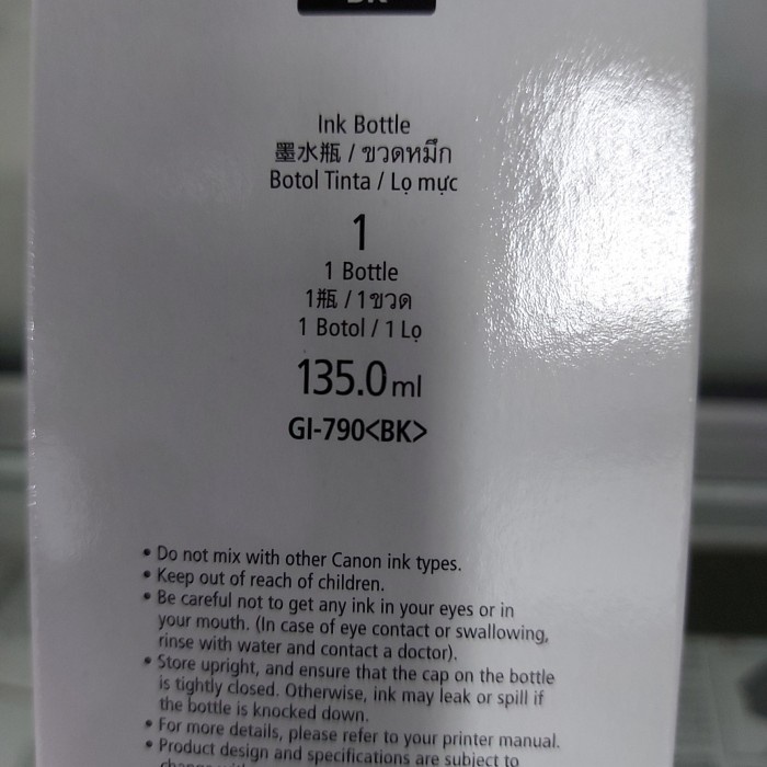 

Canon Tinta Botol Gi 790 Black ( Bk ) Gi790 B Original 100%