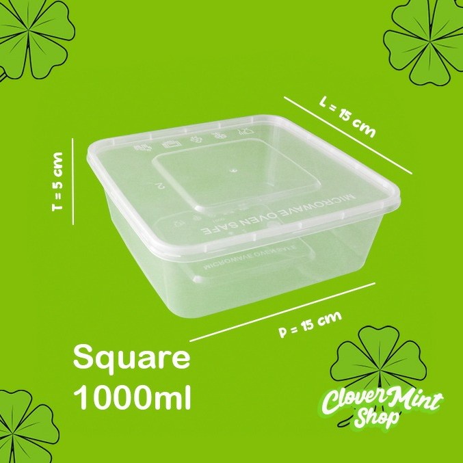 ✅Ready Kotak Makan Plastik1000Ml 300Pcs/Tempat Makanan/Thinwall/Box Plastik Limited