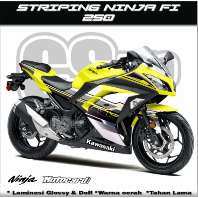 stripping lis decal variasi kawasaki ninja fi 250 kuning STRIPPING NINJA 250 FI GRAVIS KUNING