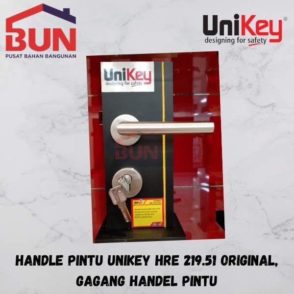 UNIKEY HRE 219.51 SS HANDLE ON ROSE HANDLE KUNCI PINTU SET