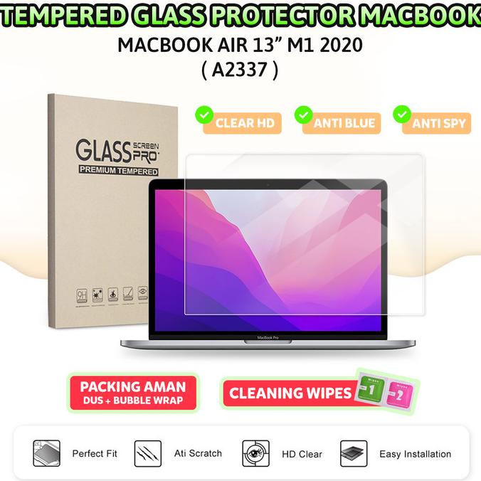 Tempered Glass Macbook Air M1 13 2020 A2337 Anti Gores Spy Blue Ray