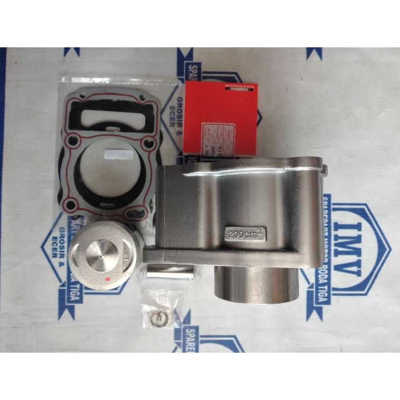 arr Cylinder blok piston 200 cc Jialing  /Blok seher 200cc jialing 1Set Motor Roda 3
