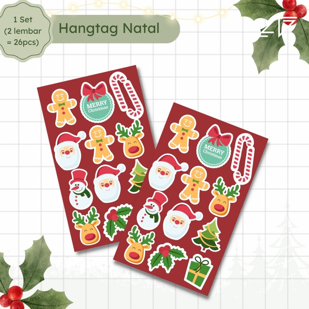 

Stiker Toples Natal Santa Stier Label Toples Natal Merry Christmas