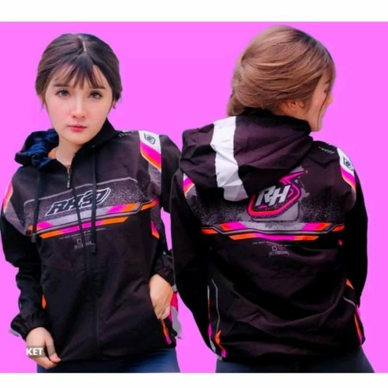 Jaket Racing Pria Wanita Line Pink Printing Sublime