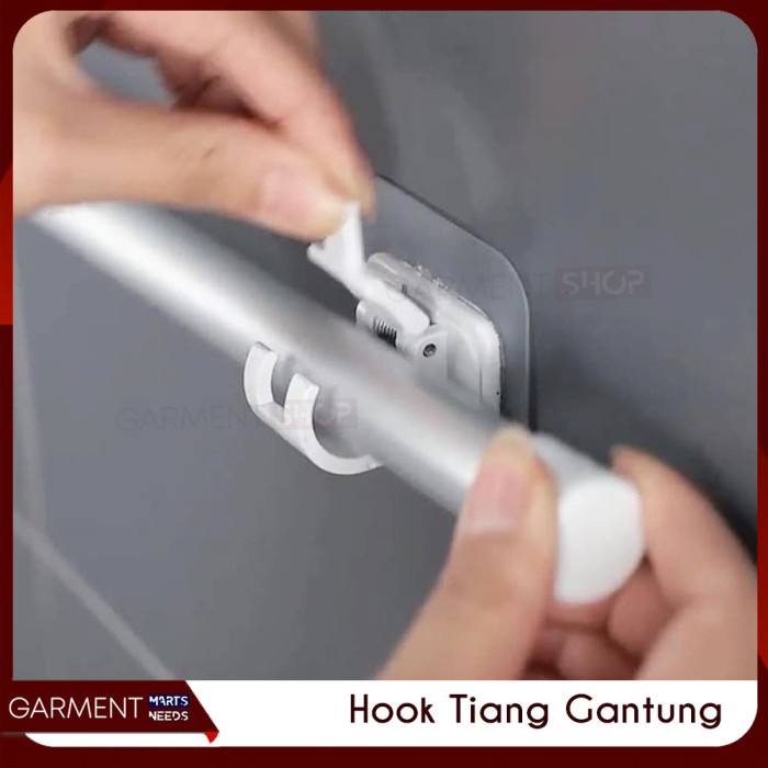 Kualitas terbaik] MHOOKREN - 2 Pcs Gantungan Tempel Dinding Magic Hook Tanpa Bor Baut
