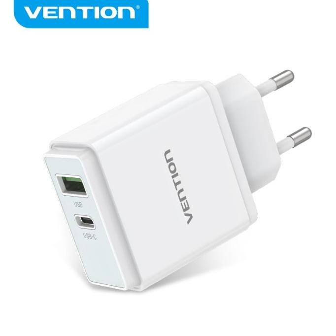 Vention USB-C Charger 2 in 1 PD3.0 20W QC3.0 18W Wall Charger