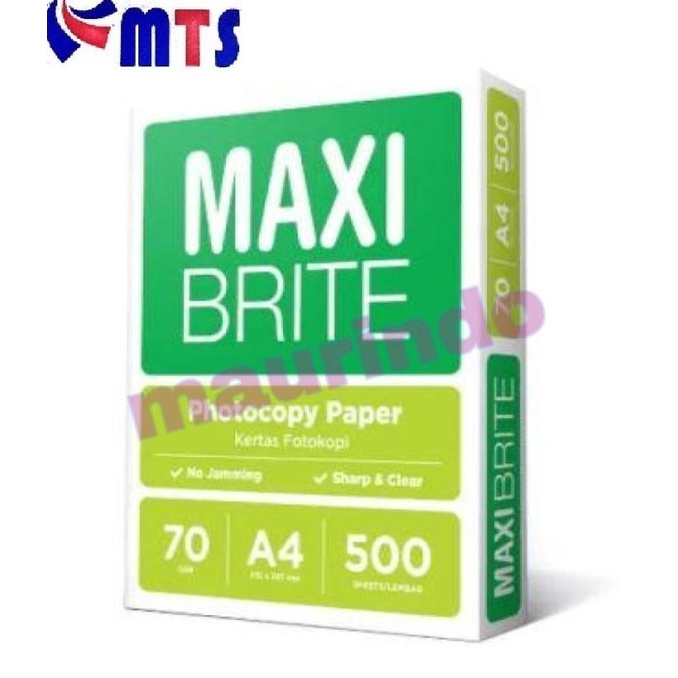 

ris Kertas HVS MAXI BRITE A4 70gr Copy Paper Kertas Fotocopy 1 RIM 500 lbr