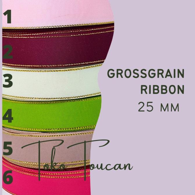 

^^^^^] PITA GROSSGRAIN POLOS LIST GOLD LEBAR 25 MM PER YARD (90CM)