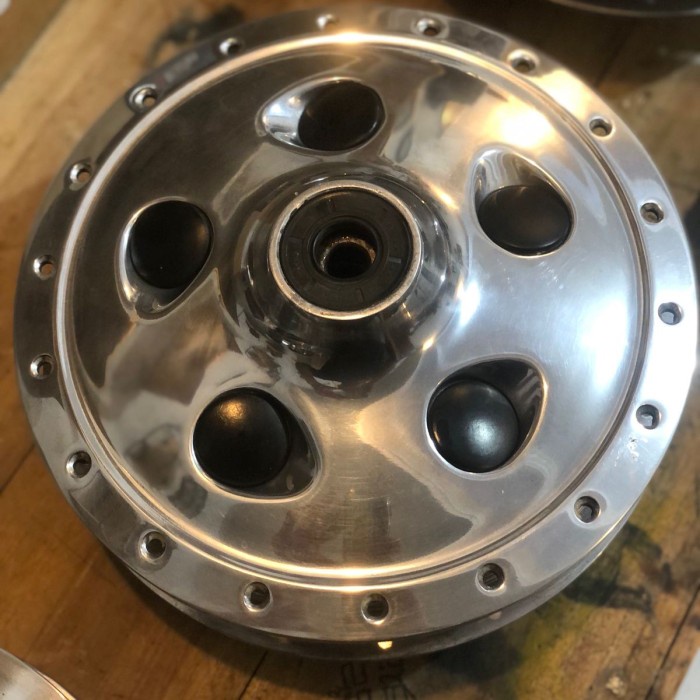 {BEKAS} TROMOL DEPAN YAMAHA SR400 FULLSET POLISHED Murah