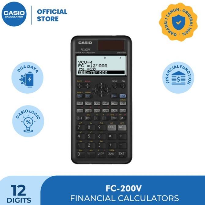 

Kalkulator Finansial Keuangan CASIO FC-200V Financial Calculator 200 V