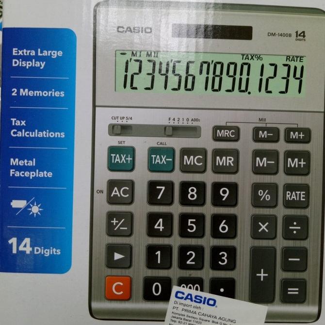 

Kalkulator 14 digit Casio DM1400B kualitas bagus