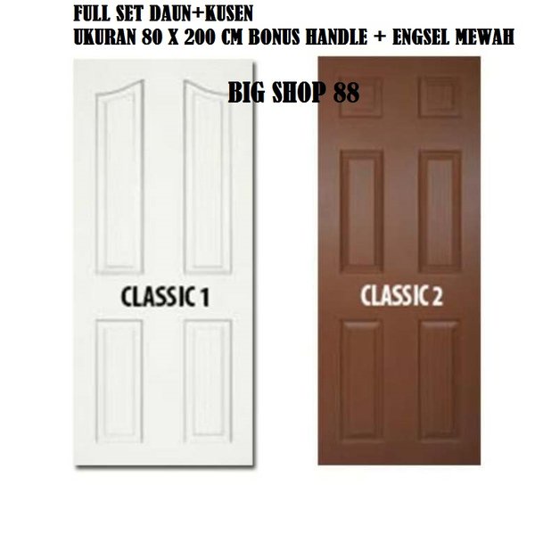 PINTU ABS KLASIK FULL SET DAUN DAN KUSEN BONUSSS HANDLE DAN ENGSEL MEWAH 80 200 CM UPVC SIAP PAKAI